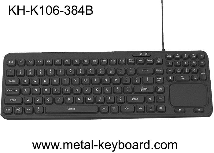 Clés industrielles robustes du clavier 106 en caoutchouc de silicone avec le Touchpad en plastique