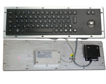 Anti- clavier d'ordinateur industriel noir du vandale IP65 avec la boule de commande d'acier inoxydable