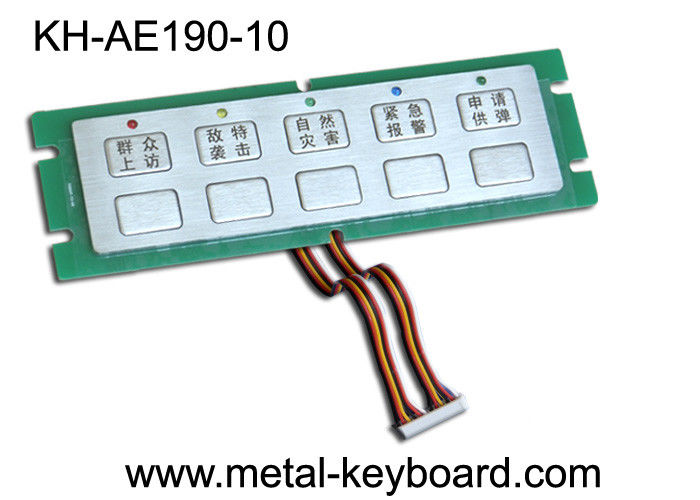 Clavier numérique adapté aux besoins du client d'acier inoxydable de 10 clés, clavier numérique en métal d'entrée avec la lumière de LED